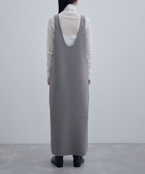 ADAM ET ROPE'（アダムエロペ）の「【セットアップ対応】ニットジャンパースカート（ワンピース・レディース・ホワイト/グレー・FREE）」の12枚目の写真