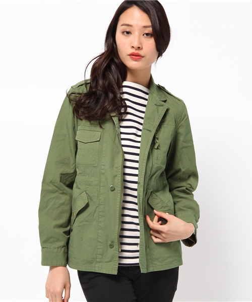 DISCOAT（ディスコート）の「【Discoat】ミリタリージャケット（ミリタリージャケット・レディース・アイボリー/カーキ・LARGE/MEDIUM）」の10枚目の写真