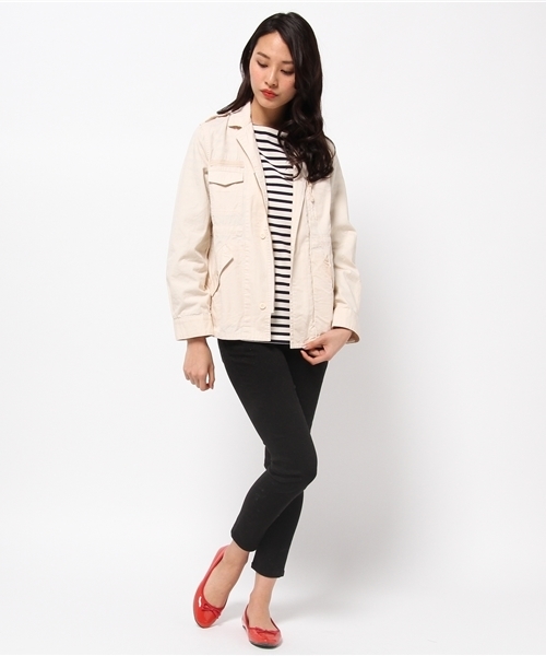 DISCOAT（ディスコート）の「【Discoat】ミリタリージャケット（ミリタリージャケット・レディース・アイボリー/カーキ・LARGE/MEDIUM）」の6枚目の写真