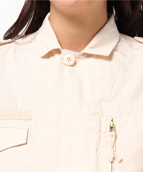 DISCOAT（ディスコート）の「【Discoat】ミリタリージャケット（ミリタリージャケット・レディース・アイボリー/カーキ・LARGE/MEDIUM）」の7枚目の写真