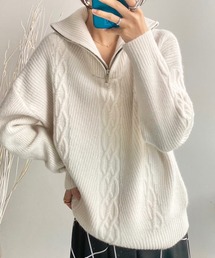 fifth | 【インスタグラマーコラボ】ハーフジップケーブルニット(ニット/セーター)