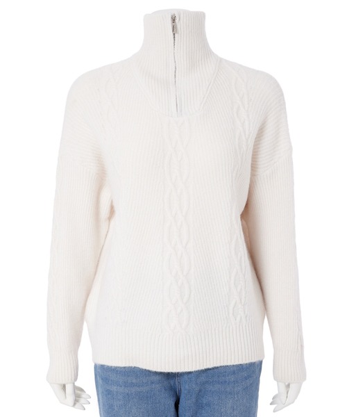 fifth（フィフス）の「ハーフジップケーブルニット（ニット/セーター・レディース・ブラック/オフホワイト・M）」の22枚目の写真