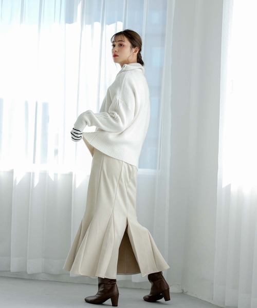 fifth（フィフス）の「ハーフジップケーブルニット（ニット/セーター・レディース・ブラック/オフホワイト・M）」の21枚目の写真