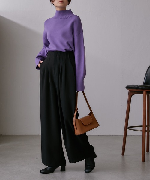 Lui's（ルイス）の「ボリュームタックワイドパンツ（スラックス・レディース・ブルー/ブラック/グレー・FREE）」の15枚目の写真