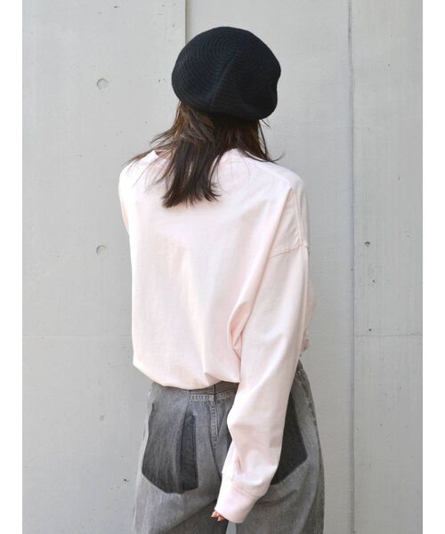 Ungrid（アングリッド）の「ビッグシルエットロングスリーブTee（Tシャツ/カットソー・レディース・ピンク/チャコールグレー/オフホワイト・FREE）」の5枚目の写真