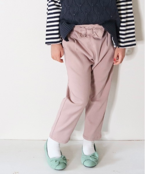 MAKE YOUR DAY（メイクユアデイ）の「スーパーストレッチリボンパンツ■80～140cm（その他パンツ・キッズ・ベージュ/ピンク/カーキ/ブラック・110/120/130/140/90/100/80）」の4枚目の写真
