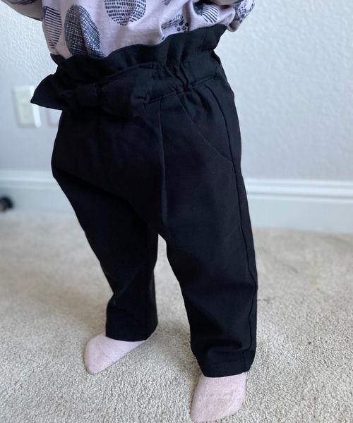 MAKE YOUR DAY（メイクユアデイ）の「スーパーストレッチリボンパンツ■80～140cm（その他パンツ・キッズ・ベージュ/ピンク/カーキ/ブラック・110/120/130/140/90/100/80）」の2枚目の写真