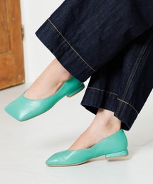スクエアトゥ パンプス フラットシューズ パール ラインストーン Shoes ～22.0㎝ | きれいめレディースカジュアル ファッション