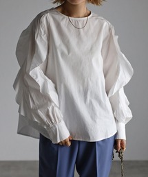 r.（アールドット）の「ブロード フリルスリーブブラウス（シャツ/ブラウス）」