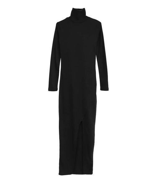 LVEU.（ラブユ.）の「High neck slit design one-piece / ハイネックスリットデザインワンピース（ワンピース・レディース・ブラック/グレー・FREE）」の14枚目の写真