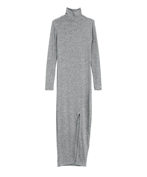 LVEU.（ラブユ.）の「High neck slit design one-piece / ハイネックスリットデザインワンピース（ワンピース・レディース・ブラック/グレー・FREE）」の15枚目の写真