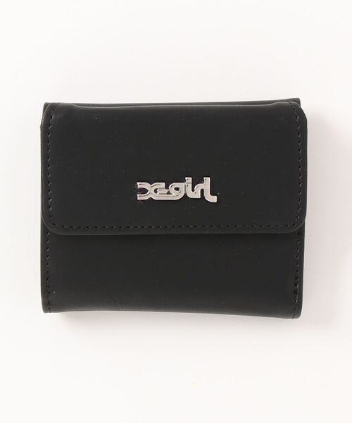 X-girl(エックスガール)の「【X-girl /エックスガール】 FAUX LETHER MINI WALLET(財布・レディース・ホワイト/ライトブルー/ブラック・FREE)」の1枚目の写真