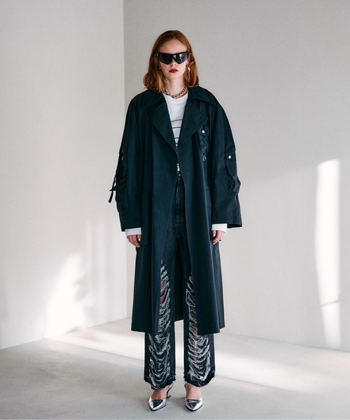 プロジェクトG.R ブラック ミリタリーコート クロークコート ブラック