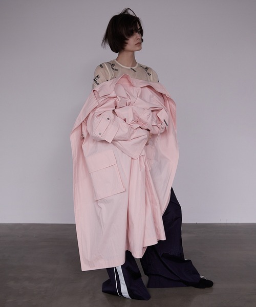 PRANK PROJECT(プランクプロジェクト)の「メニーポケットタクティカルコート/Many Pockets Tactical Coat(トレンチコート・レディース・ブラック/ピンク・FREE)」の14枚目の写真