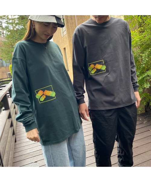 RIVER SIDE CULTURE(リバーサイドカルチャー)の「RIVER SIDE CULTURE/100%コットン RSCナイル川シンプルロゴ ロンT(M4)(Tシャツ/カットソー・メンズ・チャコールグレー/ダークグリーン・X-LARGE/LARGE/MEDIUM)」の2枚目の写真