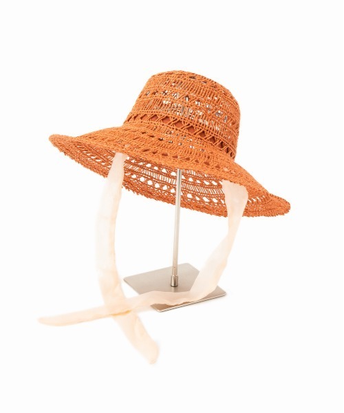 Casselini（キャセリーニ）の「Casselini(キャセリーニ)透かしサマーハット（ハット・レディース・ベージュ/オレンジ/ブラック・FREE）」の4枚目の写真