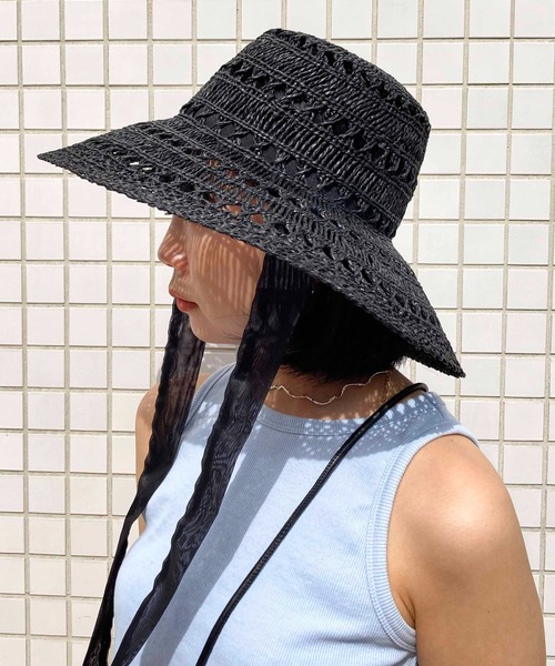 Casselini（キャセリーニ）の「Casselini(キャセリーニ)透かしサマーハット（ハット・レディース・ベージュ/オレンジ/ブラック・FREE）」の12枚目の写真