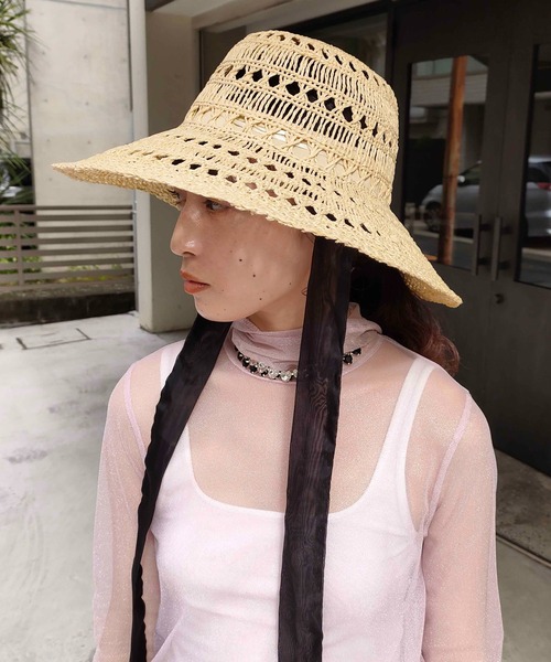 Casselini（キャセリーニ）の「Casselini(キャセリーニ)透かしサマーハット（ハット・レディース・ベージュ/オレンジ/ブラック・FREE）」の19枚目の写真