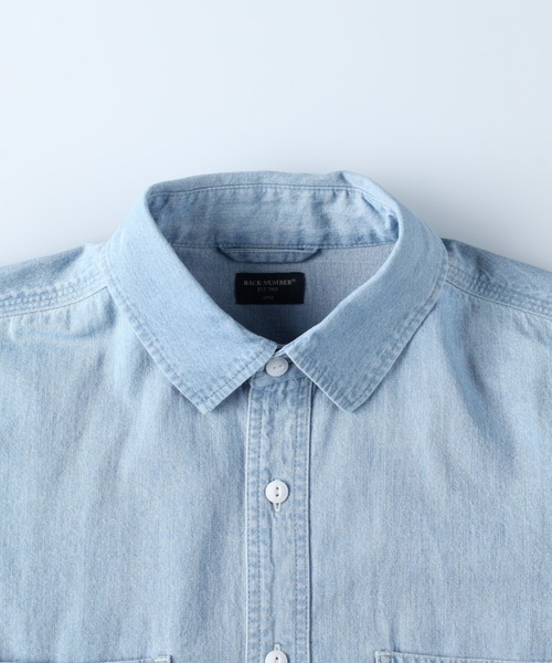 BACK NUMBER（バックナンバー）の「【BACK NUMBER】デニムワークシャツ（シャツ/ブラウス・メンズ・ダークインディゴブルー/ライトインディゴブルー・M/L/XL）」の4枚目の写真