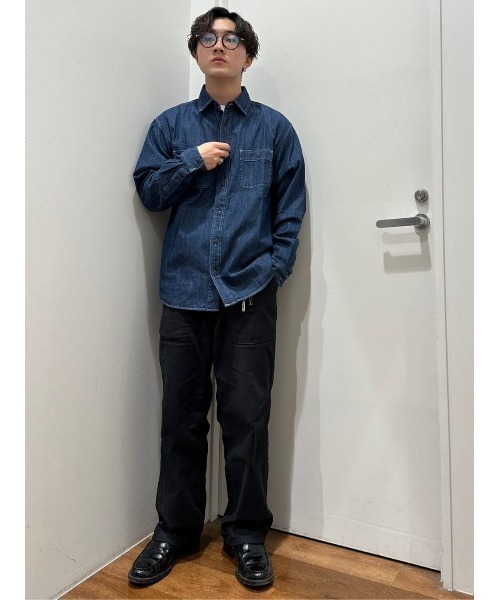 BACK NUMBER（バックナンバー）の「【BACK NUMBER】デニムワークシャツ（シャツ/ブラウス・メンズ・ダークインディゴブルー/ライトインディゴブルー・M/L/XL）」の11枚目の写真