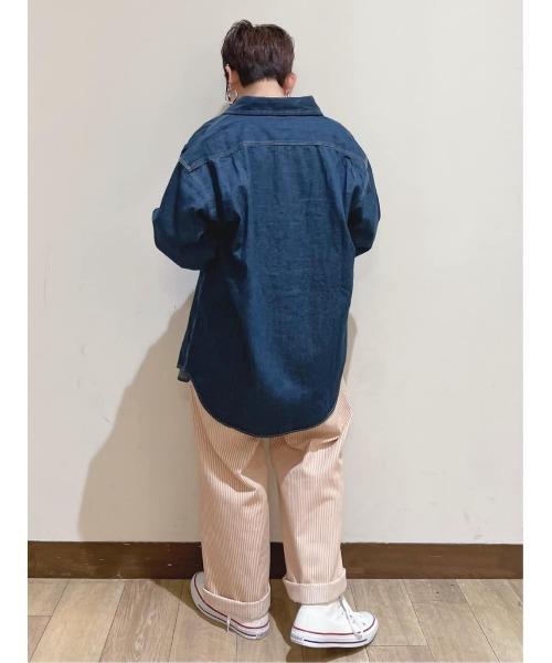 BACK NUMBER（バックナンバー）の「【BACK NUMBER】デニムワークシャツ（シャツ/ブラウス・メンズ・ダークインディゴブルー/ライトインディゴブルー・M/L/XL）」の18枚目の写真