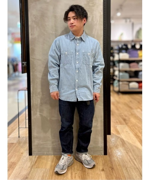 BACK NUMBER（バックナンバー）の「【BACK NUMBER】デニムワークシャツ（シャツ/ブラウス・メンズ・ダークインディゴブルー/ライトインディゴブルー・M/L/XL）」の21枚目の写真