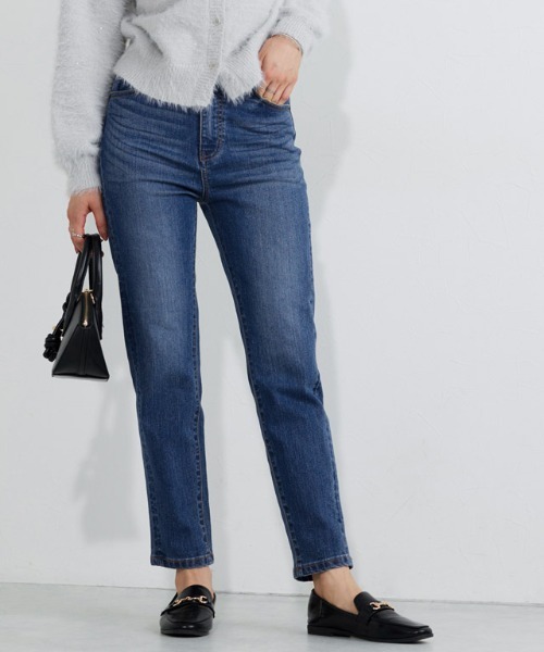 Pierrot（ピエロ）の「ストレッチスリムテーパードデニム（デニムパンツ・レディース・サックスブルー/インディゴブルー/ブルー/ダークインディゴブルー・LL/3L/S/M/L/XS）」の8枚目の写真