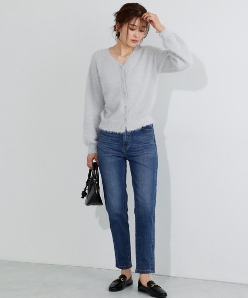 Pierrot（ピエロ）の「ストレッチスリムテーパードデニム（デニムパンツ・レディース・サックスブルー/インディゴブルー/ブルー/ダークインディゴブルー・LL/3L/S/M/L/XS）」の9枚目の写真