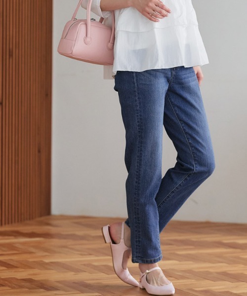 Pierrot（ピエロ）の「ストレッチスリムテーパードデニム（デニムパンツ・レディース・サックスブルー/インディゴブルー/ブルー/ダークインディゴブルー・LL/3L/S/M/L/XS）」の17枚目の写真