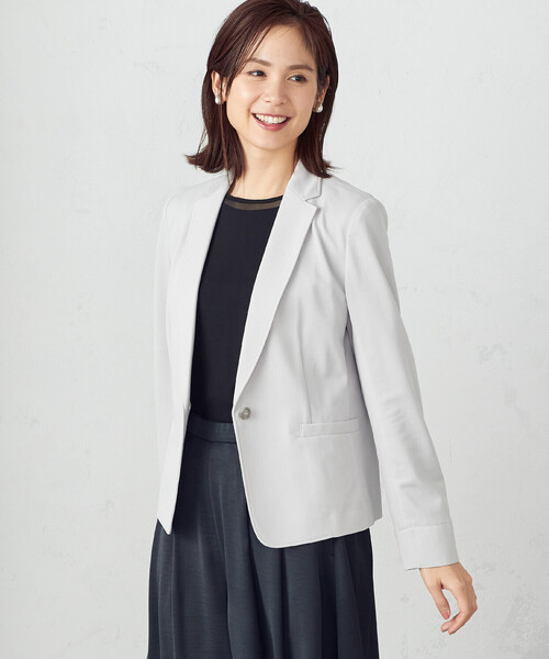 COMME CA ISM(コムサイズム)の「【マシンウォッシャブル】鹿の子 テーラード ジャケット(テーラードジャケット・レディース・グレー/ホワイト/ネイビー・X-SMALL/SMALL/MEDIUM/LARGE/X-LARGE)」の14枚目の写真