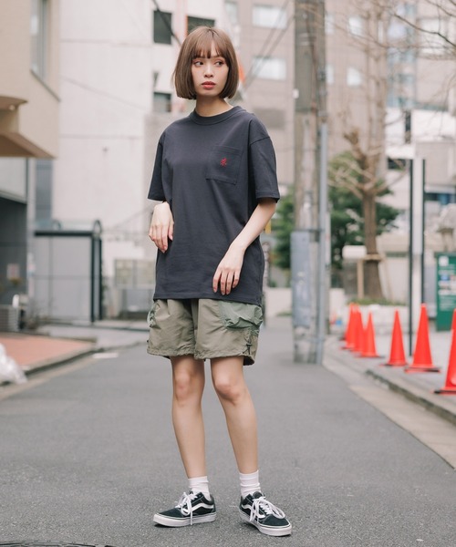 Gramicci（グラミチ）の「GRAMICCI/グラミチ ONE POINT TEE 半袖Tシャツ（Tシャツ/カットソー・メンズ・ネイビー/パープル/ブラック/ホワイト・L/M/XXL/XL）」の14枚目の写真