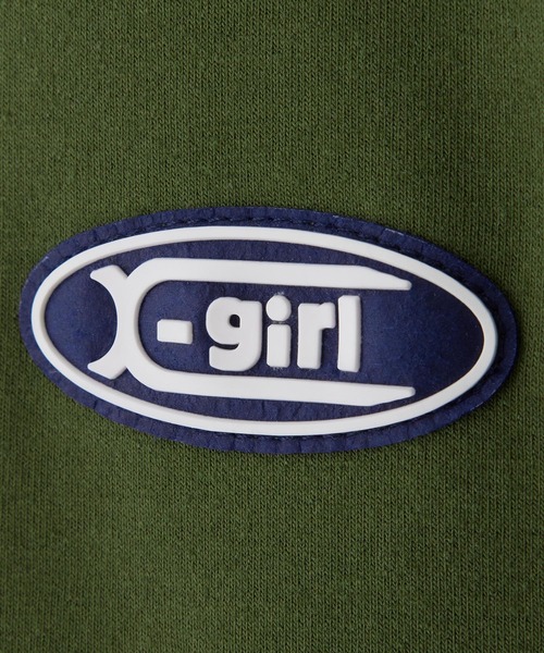 X-girl（エックスガール）の「OVAL LOGO RUBBER PATCH TEE（Tシャツ/カットソー・レディース・オリーブ/ライトグレー/ブラック・M/S）」の18枚目の写真