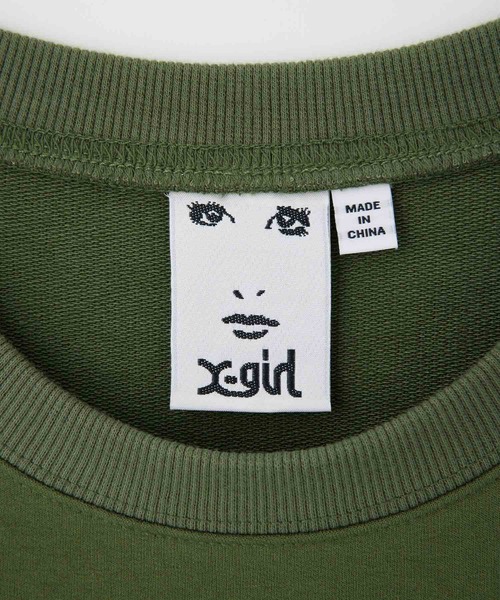 X-girl（エックスガール）の「OVAL LOGO RUBBER PATCH TEE（Tシャツ/カットソー・レディース・オリーブ/ライトグレー/ブラック・M/S）」の8枚目の写真