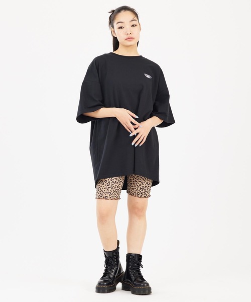 X-girl（エックスガール）の「OVAL LOGO RUBBER PATCH TEE（Tシャツ/カットソー・レディース・オリーブ/ライトグレー/ブラック・M/S）」の9枚目の写真