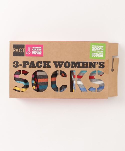 PACT（パクト）の「PACT (パクト) 3P Women's Crew Sock レディース クルーソックス 3足入りボックス（ソックス/靴下）」 WEAR