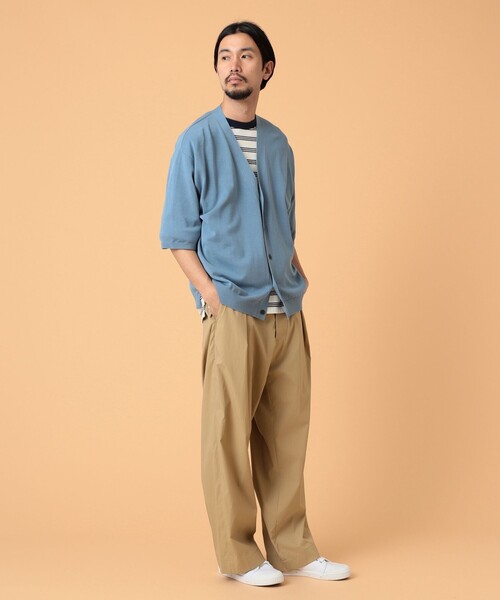 BEAMS LIGHTS(ビームスライツ)の「BEAMS LIGHTS / ハーフスリーブ カーディガン23(カーディガン/ボレロ・メンズ・ライトブルー/ブラック・MEDIUM/LARGE/SMALL)」の12枚目の写真