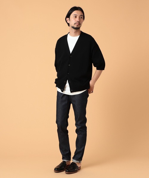 BEAMS LIGHTS(ビームスライツ)の「BEAMS LIGHTS / ハーフスリーブ カーディガン23(カーディガン/ボレロ・メンズ・ライトブルー/ブラック・MEDIUM/LARGE/SMALL)」の10枚目の写真
