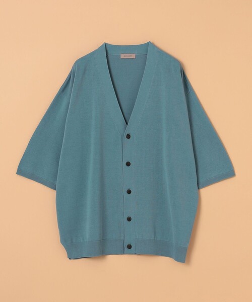 BEAMS LIGHTS(ビームスライツ)の「BEAMS LIGHTS / ハーフスリーブ カーディガン23(カーディガン/ボレロ・メンズ・ライトブルー/ブラック・MEDIUM/LARGE/SMALL)」の8枚目の写真