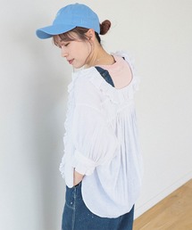 BEAMS BOY | BEAMS BOY / コットンリネン フリル ギャザー ショートスリーブ23SS(シャツ/ブラウス)