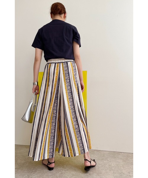 palm RICHE(ポームリシュ)の「ストライプペイズリー柄スカパン(その他パンツ・レディース・ブラック/オフホワイト・M)」の12枚目の写真