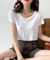 ロゴVネックTシャツ