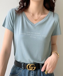 ロゴVネックTシャツ