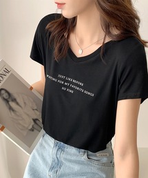 ロゴVネックTシャツ