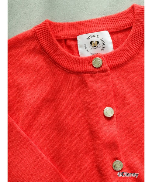 Te chichi（テチチ）の「【Disney】ミニー/リボンボタンカーディガン（カーディガン/ボレロ・レディース・グレー/ブラック/レッド/ネイビー・ﾌﾘ-）」の4枚目の写真
