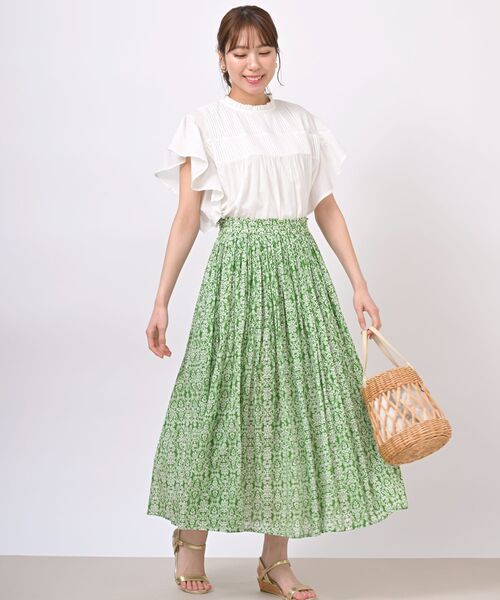 rps(アールピーエス)の「ピンタックフレアー袖ブラウス(シャツ/ブラウス・レディース・ブラック/オフホワイト/グリーン/モカ・フリー)」の17枚目の写真