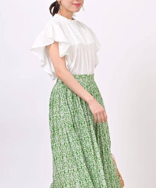 rps(アールピーエス)の「ピンタックフレアー袖ブラウス(シャツ/ブラウス・レディース・ブラック/オフホワイト/グリーン/モカ・フリー)」の13枚目の写真