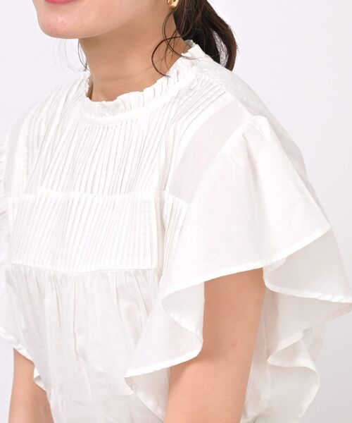 rps(アールピーエス)の「ピンタックフレアー袖ブラウス(シャツ/ブラウス・レディース・ブラック/オフホワイト/グリーン/モカ・フリー)」の9枚目の写真