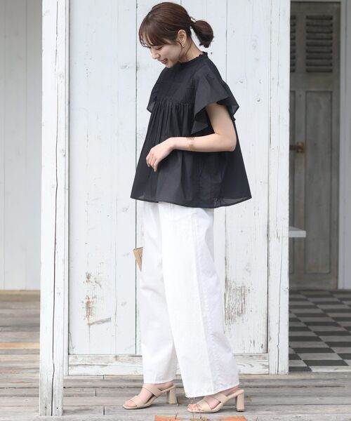 rps(アールピーエス)の「ピンタックフレアー袖ブラウス(シャツ/ブラウス・レディース・ブラック/オフホワイト/グリーン/モカ・フリー)」の18枚目の写真