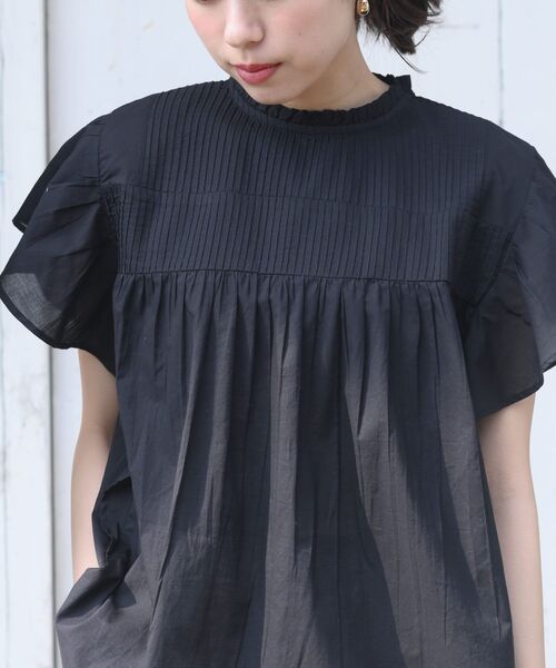 rps(アールピーエス)の「ピンタックフレアー袖ブラウス(シャツ/ブラウス・レディース・ブラック/オフホワイト/グリーン/モカ・フリー)」の10枚目の写真