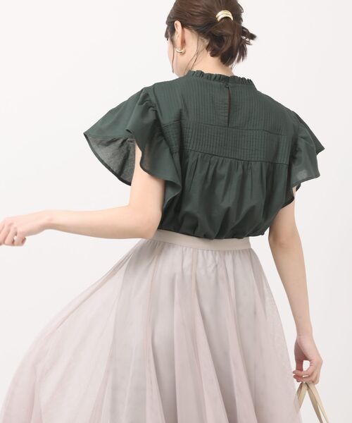 rps(アールピーエス)の「ピンタックフレアー袖ブラウス(シャツ/ブラウス・レディース・ブラック/オフホワイト/グリーン/モカ・フリー)」の12枚目の写真